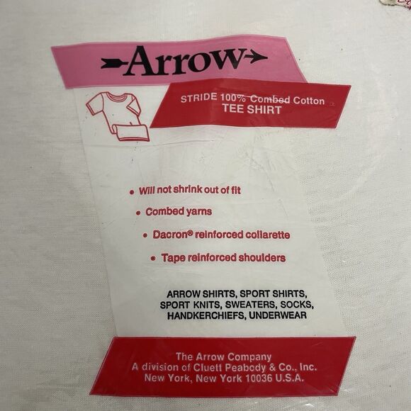 Vintate Arrow Mens M Stride 100% Cotton T-Shirts Made in USA 3 Pack NIP - Picture 4 of 4